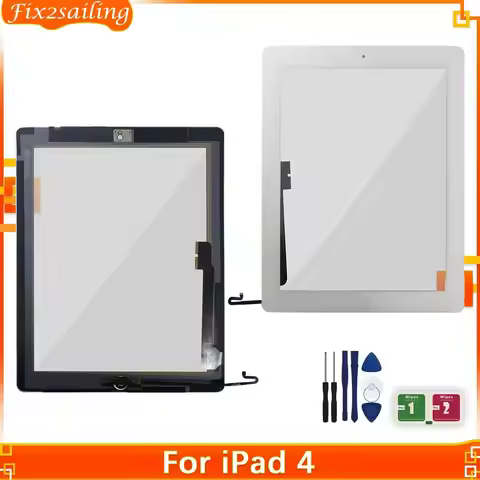 100% Tested For iPad 4 A1458 A1459 A1460 Outer LCD Touch Screen Digitizer Front Glass Panel Replacem
