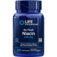 Life Extension No Flush Niacin, 100 Capsules B3 for heart health, cholesterol &amp; energy support, non-GMO, gluten-free