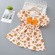 Girls Dress Summer Summer Summer Summer Dress Floral Short-Sleeved Western Style Princess Dress Chil