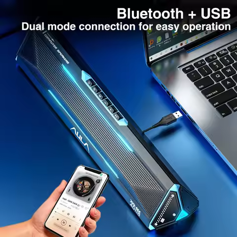 Wireless Bluetooth Speaker Gaming Computer Speakers RGB Dynamic Lighting Soundbar High-quality Stere
