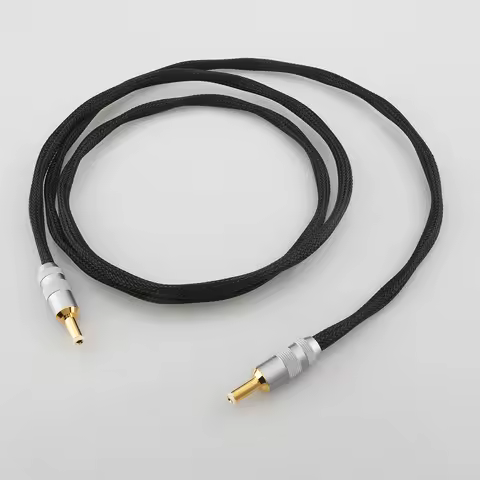 Audiocrast 2x14AWG OCC Silver Plated DC 2.1 TO 2.1/2.5 DC Cable GX16-2 Pin To 5.5*2.5/2.1MM for Kece