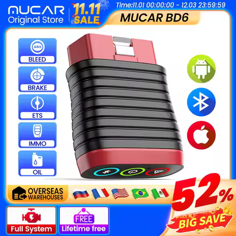 THINKCAR BD6 OBD2 Auto Diagnostic scanner tools full system code reader 5 reset Oil IMMO BLEED BARKE