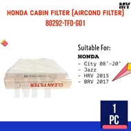 【 】HONDA 80292-TF0-G01 PENAPIS KABIN PENYAMAN UDARA - CITY/ JAZZ/ HRV/ BRV AIRCOND CABIN FILTER