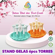 TORES GLASS STAND Plastic Glass Stand/ 6-stick Glass Holder/ 6-stick Glass Rack/