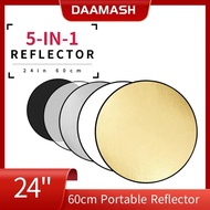 [24H Ship] 60cm 5 in 1 Multi Light Collapsible Disc Light Reflector for Photo Studio