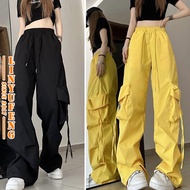 Y2K Wide Leg Long Cargo Pants Women Dopamine Vintage Quick Dry Sport Casual Baggy Straight Cut Plus 