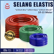 Selang Air Elastis 1/2 5/8 3/4 Inch 10-15 Meter Fleksibel untuk Taman & Cuci Kendaraan Terlaris