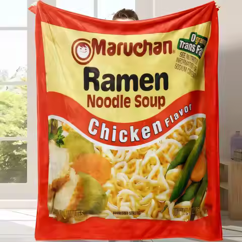 Maruchan Ramen Noodle Soup Blanket Soft Throw Comfortable Lounge Cover Chicken Flavor Design Home De