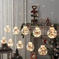 []-LED Christmas Tree Wishing Ball Curtain Light String Christmas Holiday Decoration Curtain Light S