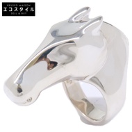 愛馬仕 H113604B 00048 Ag925 馬頭圖案奔馬戒指 GM 52 [二手]