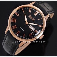 [Original] Arbutus AR715RBB Black Rosegold dial Black Leather Automatic Men Watch