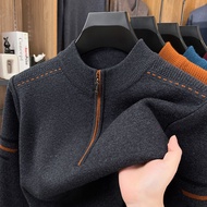 sweater turtleneck zipper half zip sweater half zipper sweater Foreign Trade Wholesale Winter Men's 