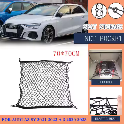 For Audi A3 Sportback 2021 8Y 2022 A 3 2020 2023 Car Trunk Net Cargo Net Organizer Rear Storage Elas