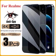 3PCS Anti-Spy Tempered Glass for Realme Note 60 50 C53 C51 C55 C12 C25 C75 6i/5/5i/C3 8 10 Reno 8Z