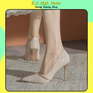 9cm Women's Pointed Toe Rhinestone Stiletto Shoes Single Shoes
