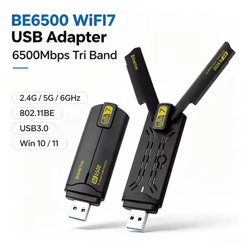 BE6500 WiFi7 USB3.0 Wireless Dongle 6500Mbps Tri Band 2.4G 5G 6GHz 802.11BE Network Adapter For Wind
