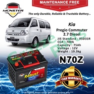 Münster Robust MF CMF N70Z | N70ZR | NX120-7R | 95D31R (75AH) Car Battery Bateri Kereta Kia Pregio C