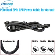 PCIe Dual 8Pin 6+2Pin Sleeved Net, GPU Cable for Corsair CX850M, CX750M, CX650M, CX600M, CX550M, CX5