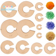 BENECREAT 1box 2 sets Wood Pompom Ball Maker 1/1.5/2/2.5/3/3.5 Inch Pompom Ball Open Circle Template