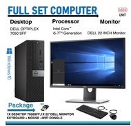 Dell Optiplex 7050 SFF Business Desktop PC + 22" Dell Monitor (intel Core i5-7500)7th Gen Windows 10