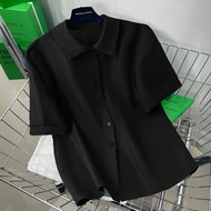 เสื้อนักศึกษาลำลองสีน้ำเงินและสีพีชลายทาง สำหรับผู้หญิง