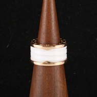 BVLGARI(寶格麗) B.ZERO1 彈簧戒指 四圈 18K玫瑰金/白陶瓷 53 玫瑰金