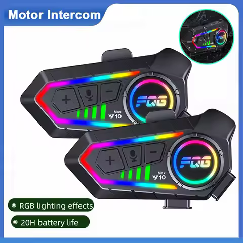 Y10 Max Bluetooth 6.0 Motorcycle Helmet Intercom CVC+DSP Dual Intelligent Noise Reduction Comunicado