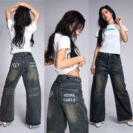 Atipashop - ATP GIRL JEANS กางเกงยีนส์ ขายาว สีฟอก