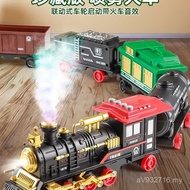 Piggy Alloy Electric Train Toy Boy Retro Green Children Steam Rail Car Model Motorcycle GGR8