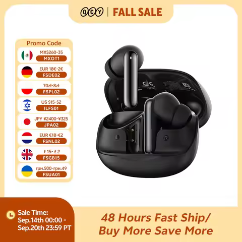 QCY Melobuds N50 ANC Bluetooth 5.4 Wireless Earphones Active Noise Cancellation 6 Mics Clear Call Ea