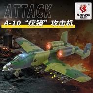 Large Alloy Airplane Model A-10Warrior Pig Attack Plane Pull-Back Sound and Light Toy Retro Old-Fash