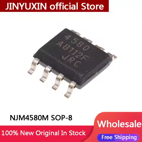 20Pcs New Original NJM4580M Patch 8-pin NJM4580D JRC4580 SOP-8 dual transport IC Chip Wholesale Stoc