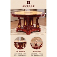 Marble round Dining Table and Chair round Type round Table with Turntable Solid Wood Marble round Table Household Dining Tables and Chairs Set
