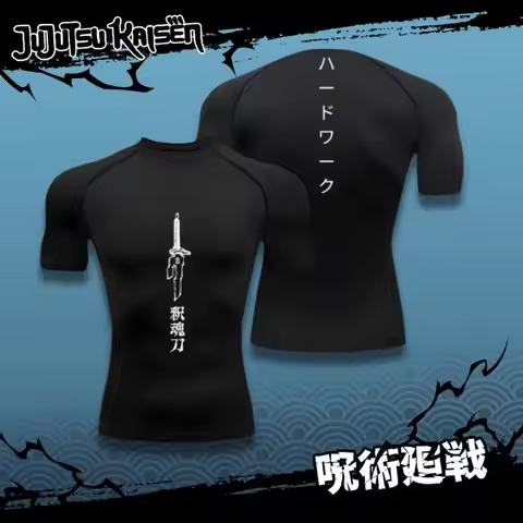 Toji Compression Shirt Sportswear Gymwear Gym Jujutsu Kaisen Compressions Anime Fushiguro Gym Clothi