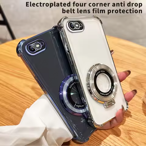 For OPPO A1K Case Shockproof Electroplated TPU Stand Cover Phone Casing For OPPO A1K Case