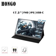 HONGO 17.3 Inch Portable Monitor 2K 2560X1440 USB C Laptop Monitor 100% sRGB IPS HDR Gaming Extender