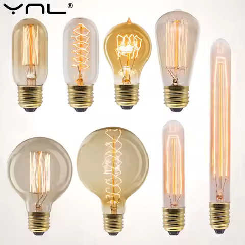 E27 Retro Edison Bulb 220V 40W ST64 G80 G95 G125 Ampoule Vintage Edison Bulb Incandescent Lamp Home 