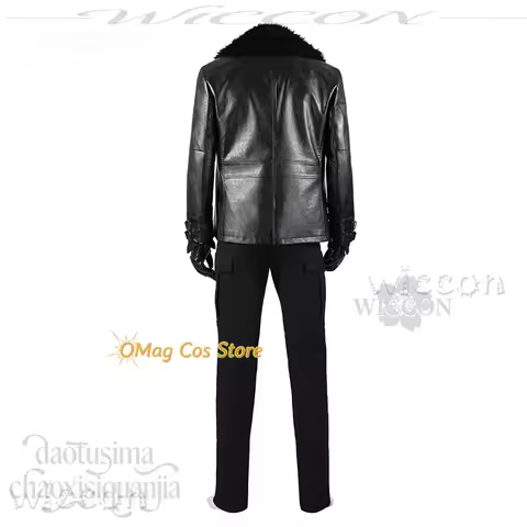 Re9 Leon Cosplay Anime Game R9 Requiemem 9 Costume Handsome Black Pu Carnival costumes Women Accesso