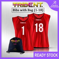 Trident Bibs with Bag – Red (1-18) Trident Bib Football Bib