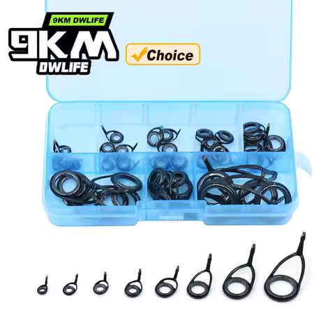 9KM Fishing Rod Guide Kit 12-50pcs KL Rod Repair Kit Single Foot Spinning Rod Guide Stainless Steel 