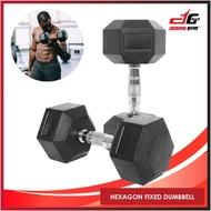 Desire Gym Rubber Coated Hexagon Dumbbell Hex Weightlifting Dumbbell 40KG ( 2 X 20KG) Fix Dumbbell F