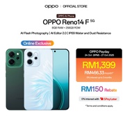 [Online Exclusive] OPPO Reno14 F 5G Smartphone | 8GB RAM + 256GB ROM | AI Flash Photography | AI Edi
