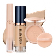 Foundation + Concealer + Setting Powder, Semi-Coverage Makeup Prep Lotion Foundation, Moisturizing I