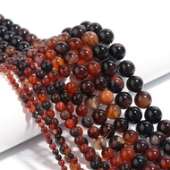 Natural Red Agate Beads DIY Handmade Crystal Spacer Beads Bracelet Accessories Loose Beads Fashion J