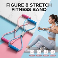Figure 8 Stretch Fitness Resistance Band for Home Gym Chest Back Arms Glutes Workout Exercise
