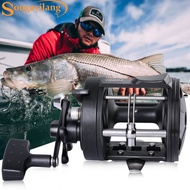 Sougayilang Fishing Reel 3000/4000 Model Right Handle Fishing Reel Black Big Drum Fishing Reer for Saltwater Fishing Pancing