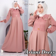 ARIANI DRESS / Gamis Crinkle Airflow Kombinasi Brokat Malika / Gamis Terbaru Size L XL JUMBO GAMIS VIRAL