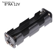[T&B] Long Strip Type 8 X AA Battery Case Holder 12V Ba To Ba Battery Storage Box {my}