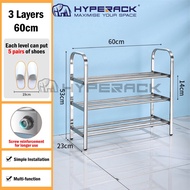 HYPERACK ™️[Ready Stock] Rak Kasut Stainless Steel Rack Shoe Rack Shoe Storage Rack Shoe Cabinet Rac