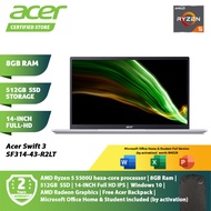 Acer Swift 3 SF314-43-R2LT Laptop NX.AB1SM.006 Pure Silver 14IN IPS FHD AMD Ryzen 5-5500U 8GB Ram 512GB SSD Win 10 Preload Office Home And Student
